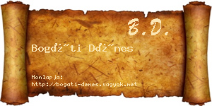 Bogáti Dénes névjegykártya